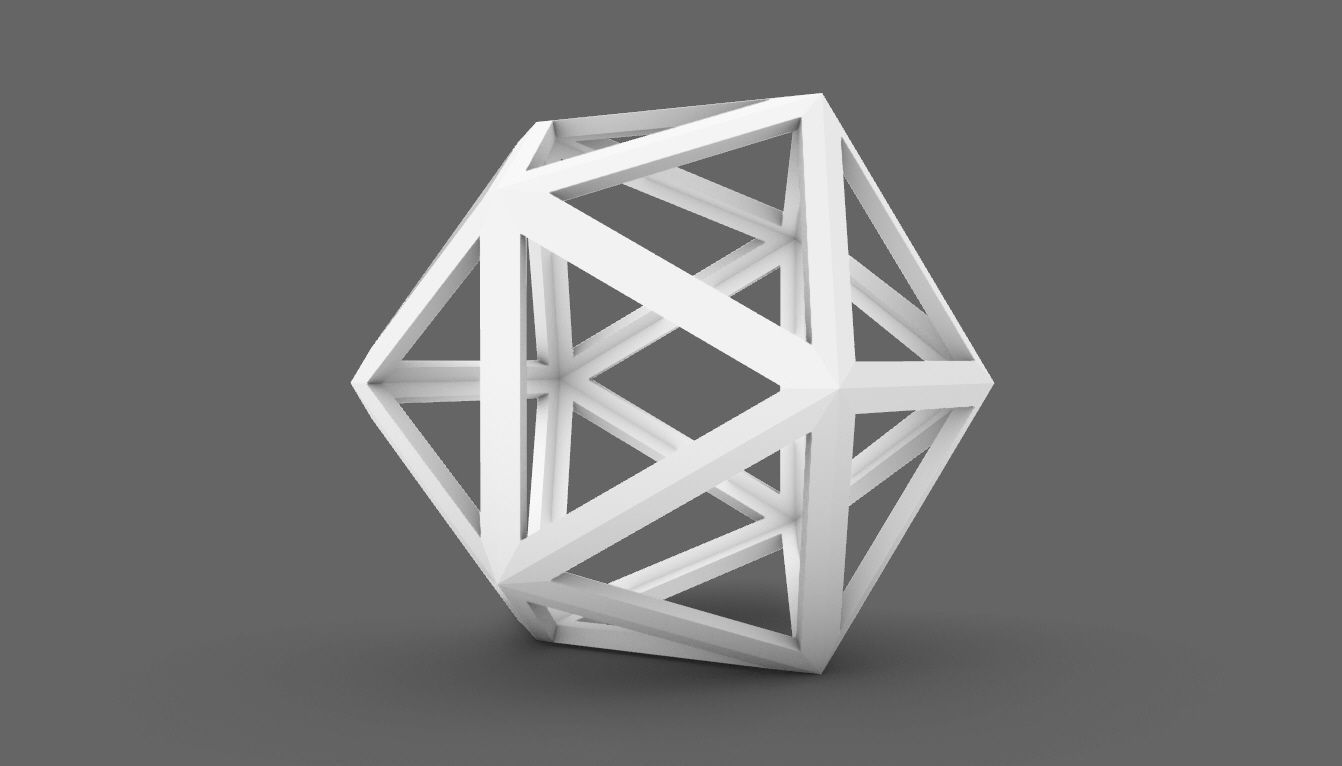 Geodesic Sphere Frame frequency 1 3D model_91