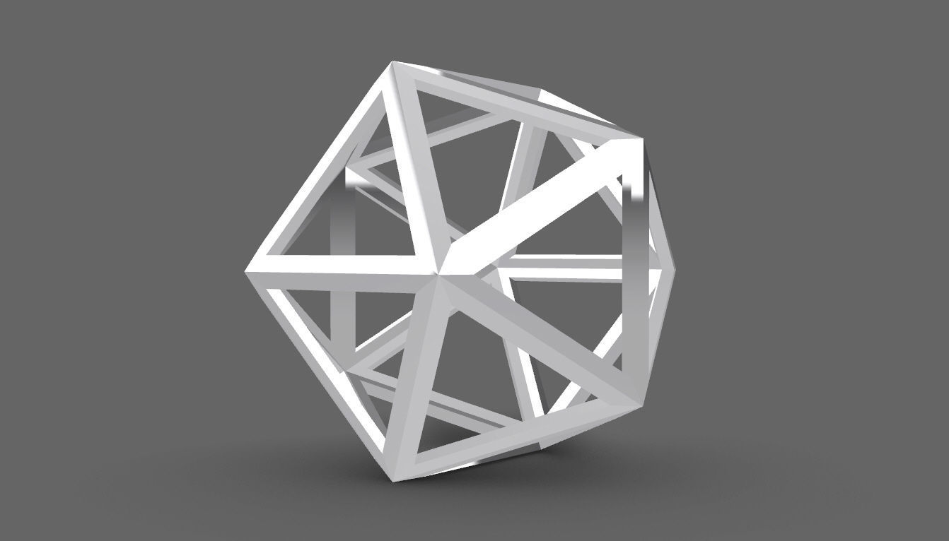 Geodesic Sphere Frame frequency 1 3D model_2