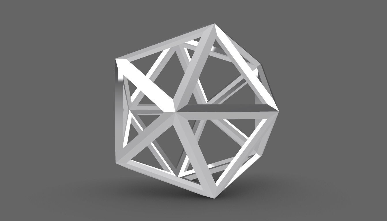Geodesic Sphere Frame frequency 1 3D model_16