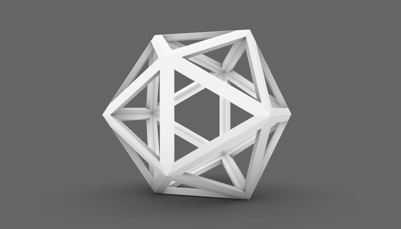 Geodesic Sphere Frame frequency 1 3D model_90