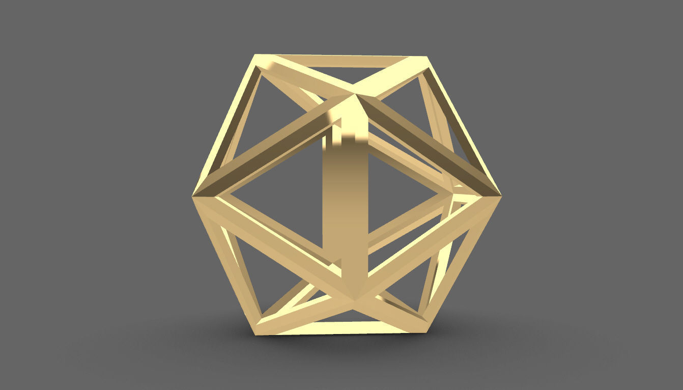 Geodesic Sphere Frame frequency 1 3D model_117