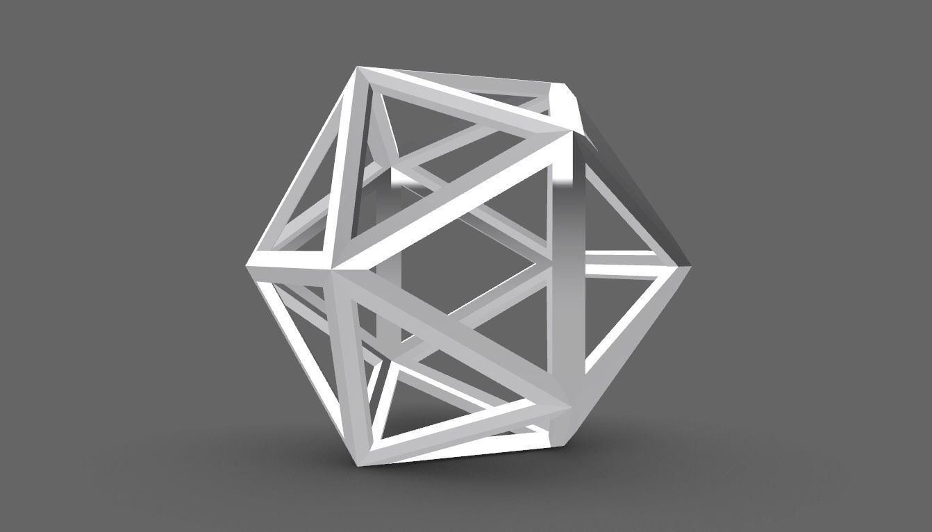 Geodesic Sphere Frame frequency 1 3D model_8