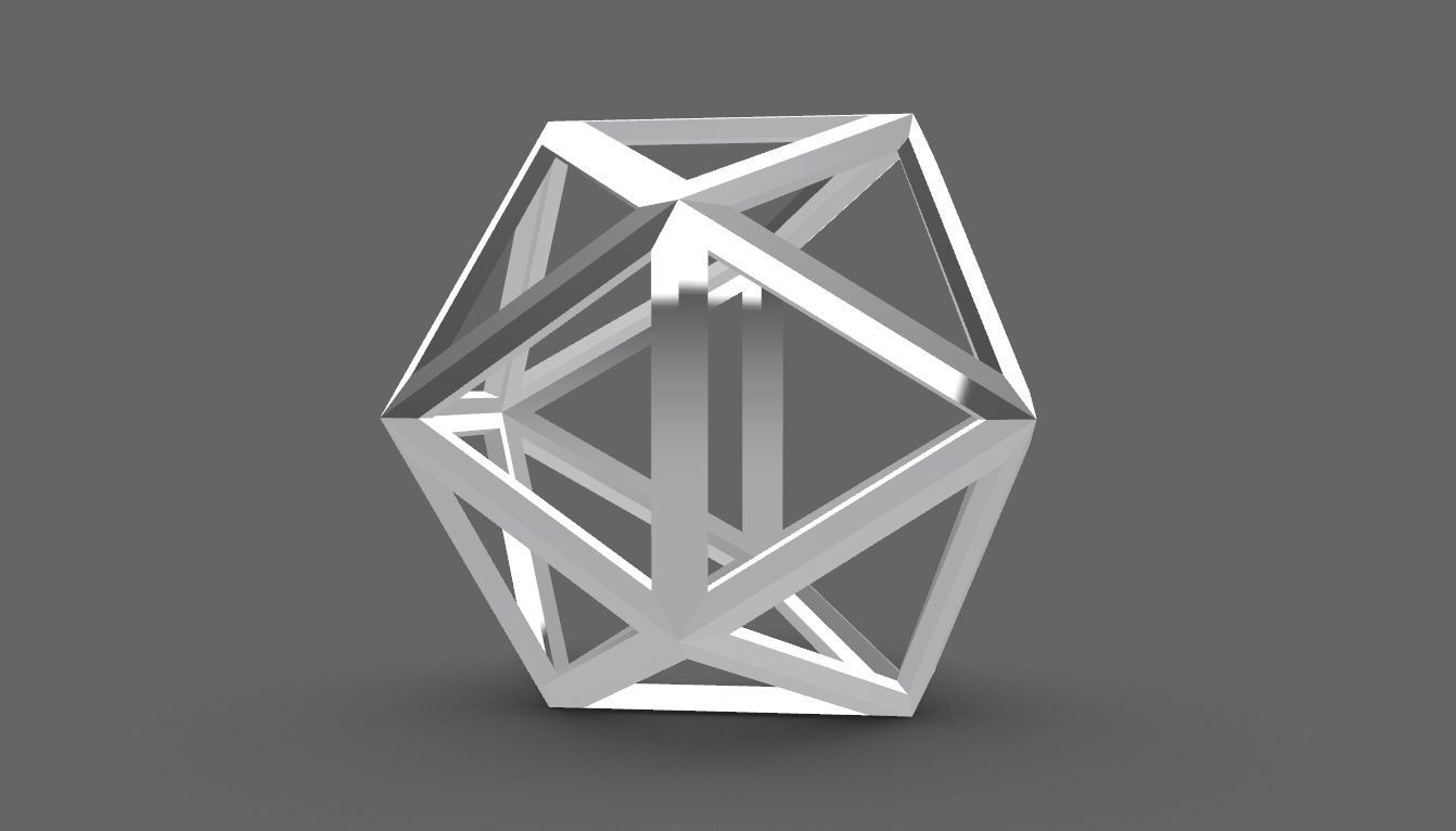 Geodesic Sphere Frame frequency 1 3D model_11