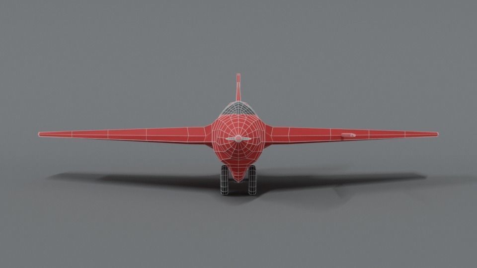 Low Poly Cartoon Messerschmitt Me 163 Komet Airplane Low-poly 3D model_17