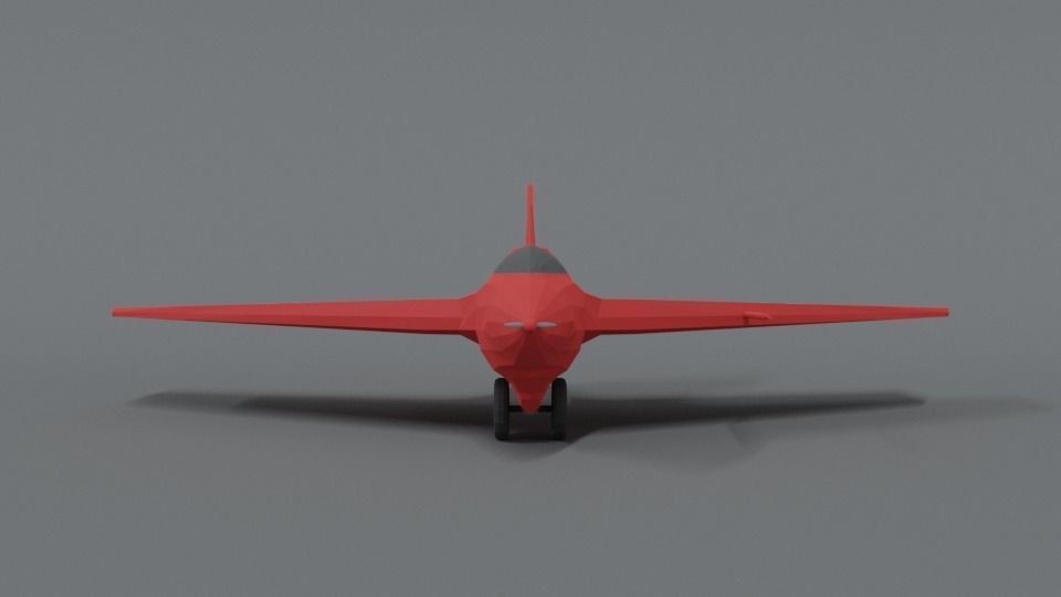 Low Poly Cartoon Messerschmitt Me 163 Komet Airplane Low-poly 3D model_7