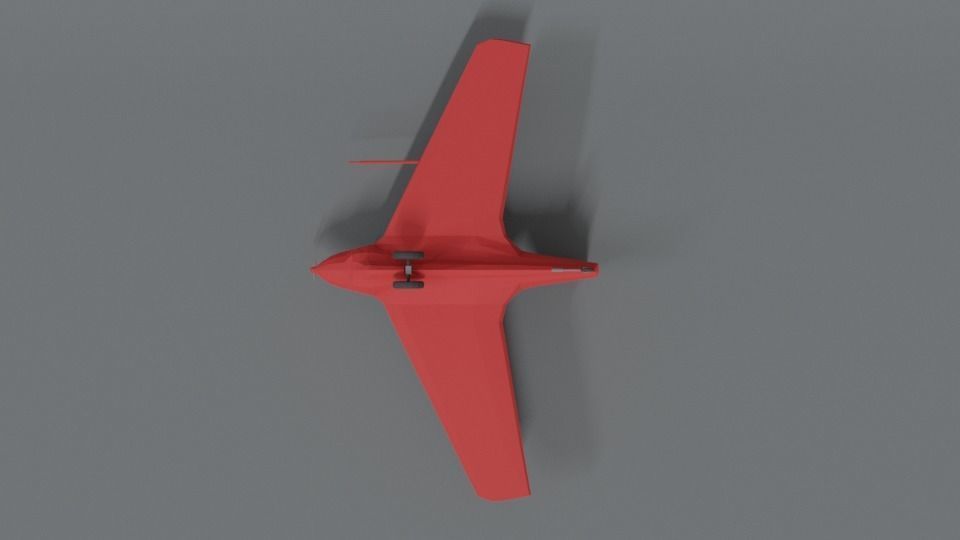 Low Poly Cartoon Messerschmitt Me 163 Komet Airplane Low-poly 3D model_9