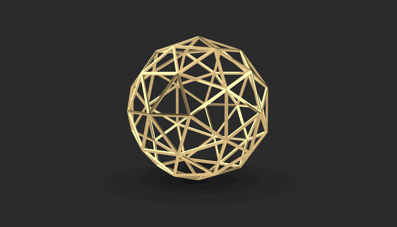 Geodesic Sphere Frame frequency 2 3D model_47
