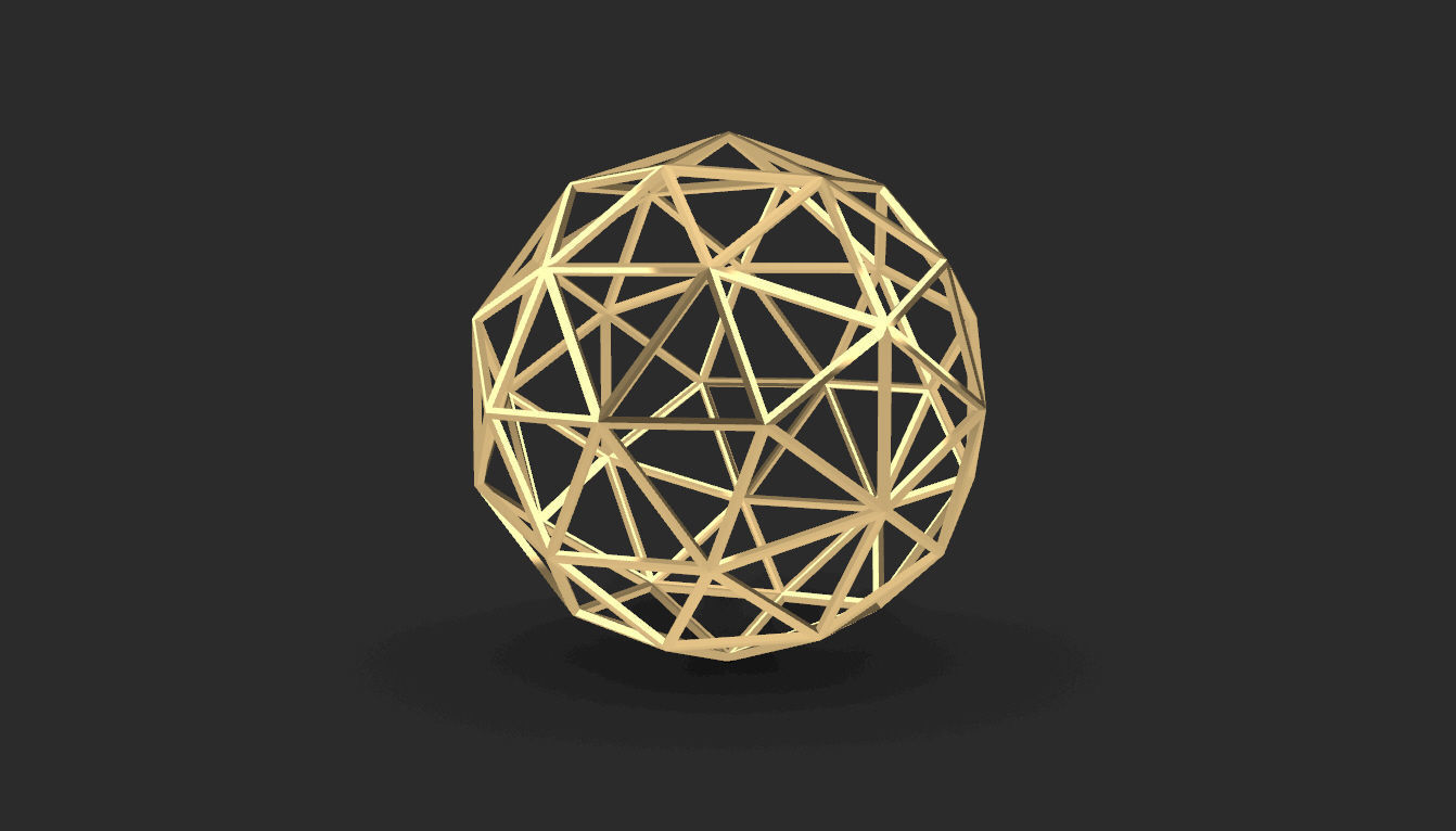 Geodesic Sphere Frame frequency 2 3D model_21
