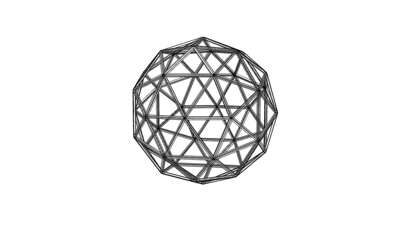 Geodesic Sphere Frame frequency 2 3D model_58