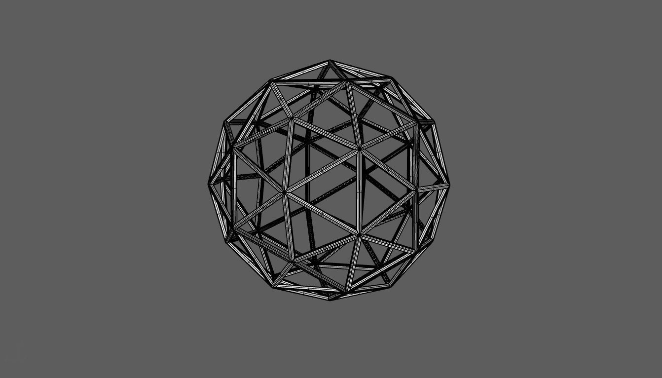Geodesic Sphere Frame frequency 2 3D model_102
