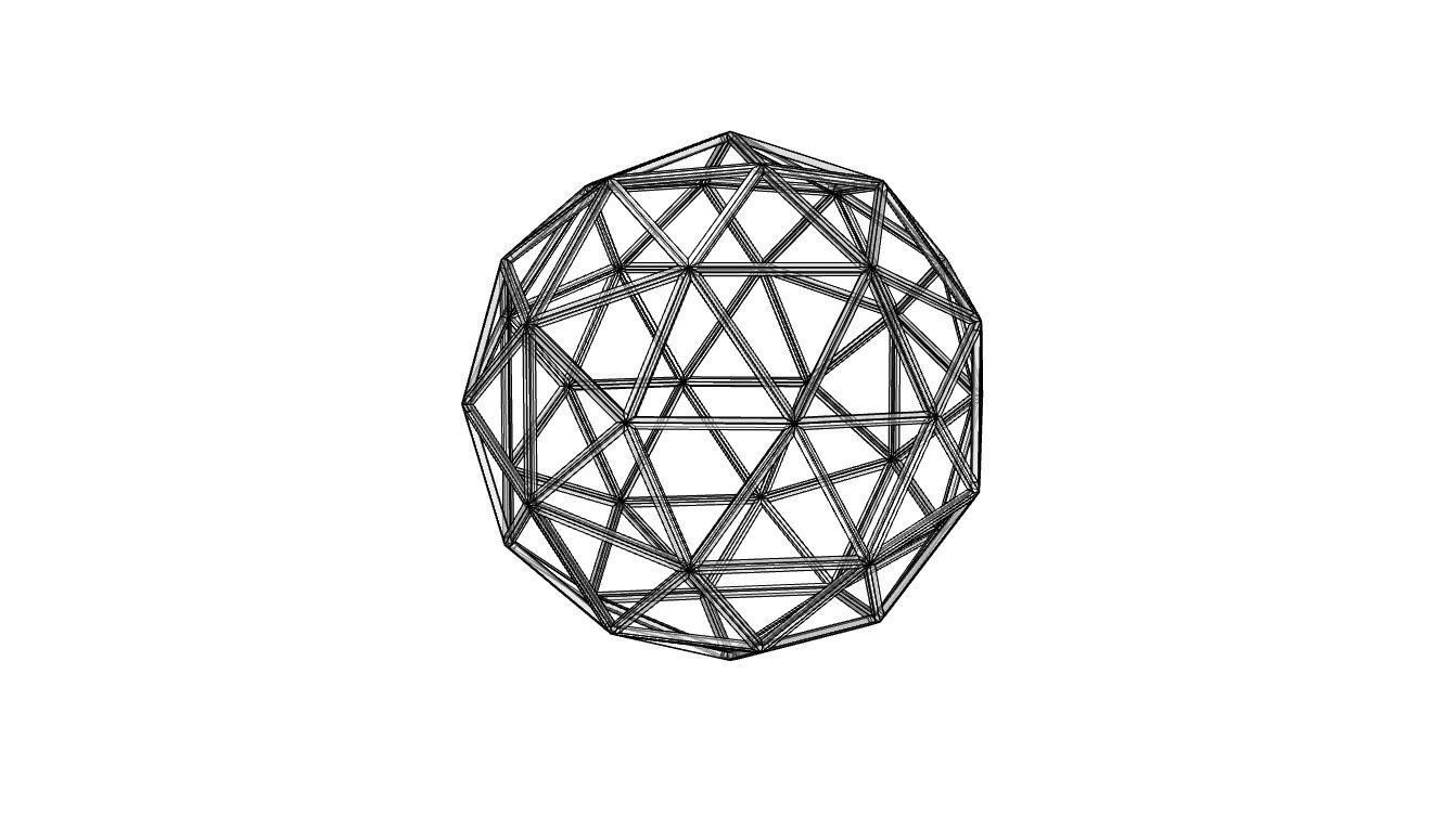 Geodesic Sphere Frame frequency 2 3D model_70
