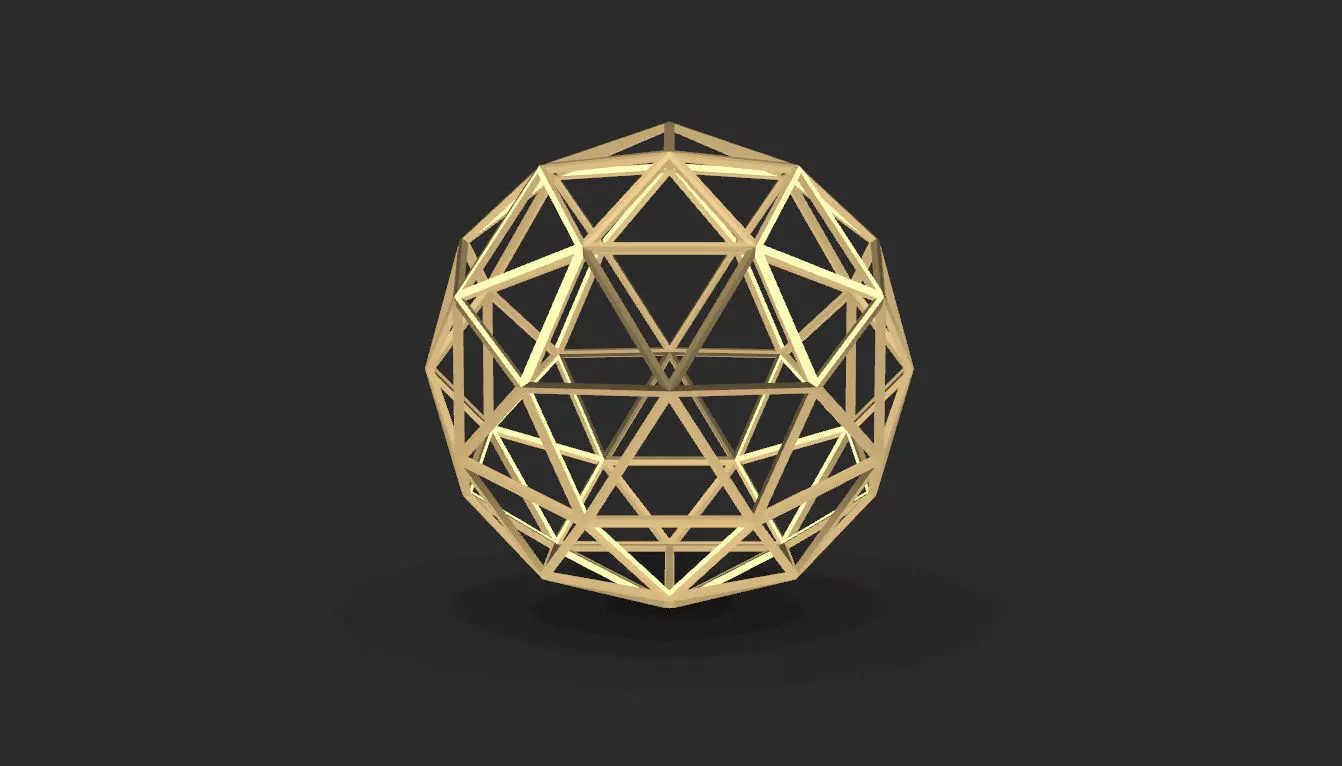 Geodesic Sphere Frame frequency 2 3D model_0