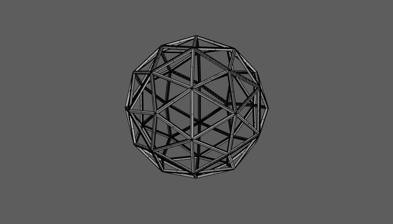 Geodesic Sphere Frame frequency 2 3D model_98