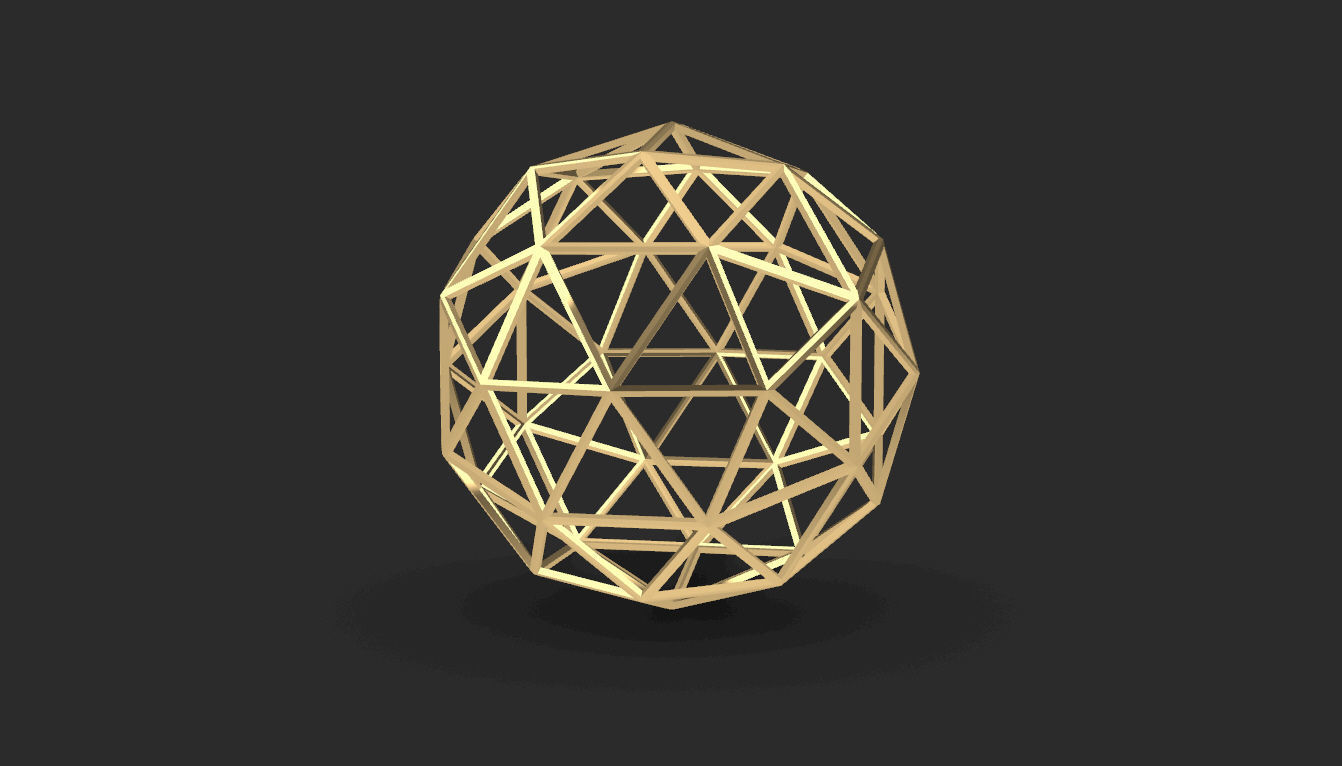 Geodesic Sphere Frame frequency 2 3D model_22
