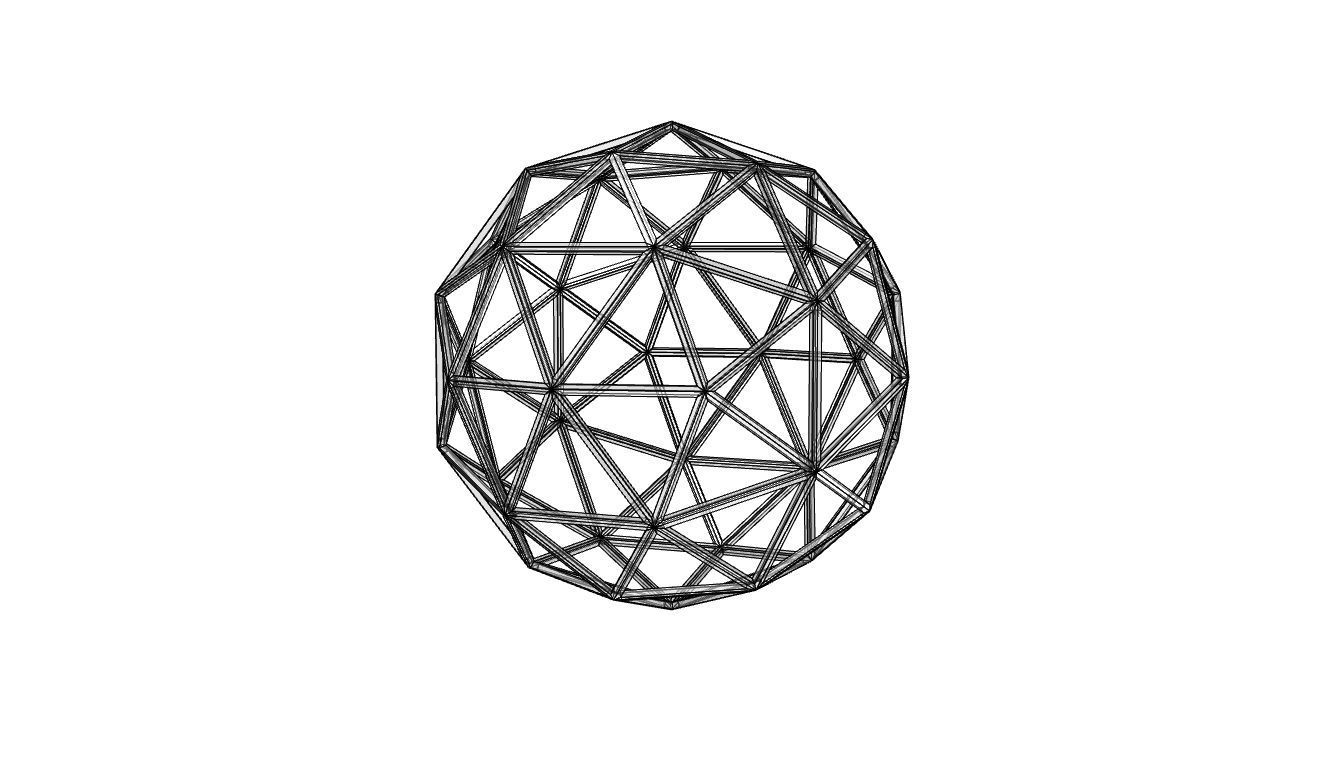 Geodesic Sphere Frame frequency 2 3D model_73