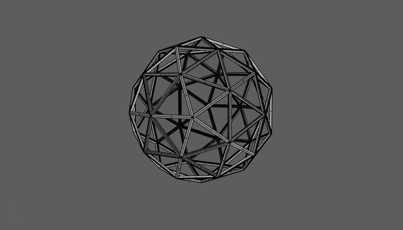 Geodesic Sphere Frame frequency 2 3D model_89