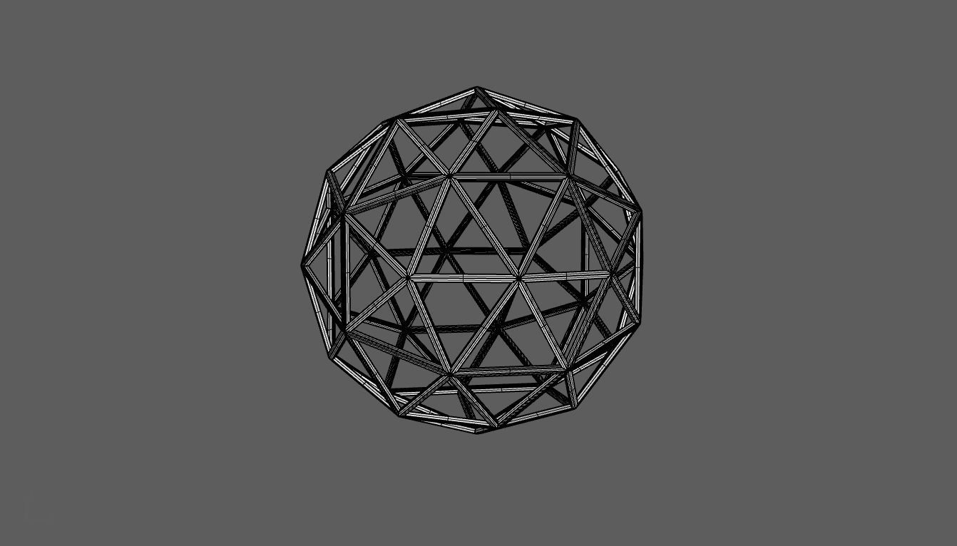 Geodesic Sphere Frame frequency 2 3D model_85