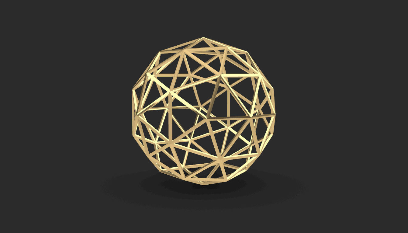 Geodesic Sphere Frame frequency 2 3D model_41