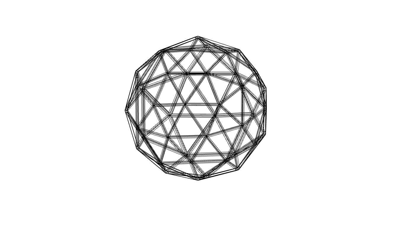 Geodesic Sphere Frame frequency 2 3D model_108