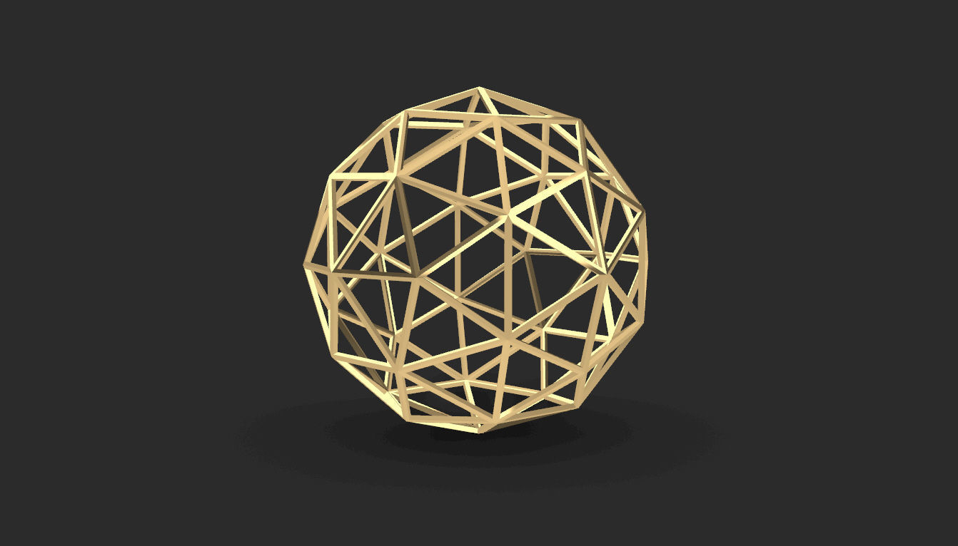 Geodesic Sphere Frame frequency 2 3D model_48