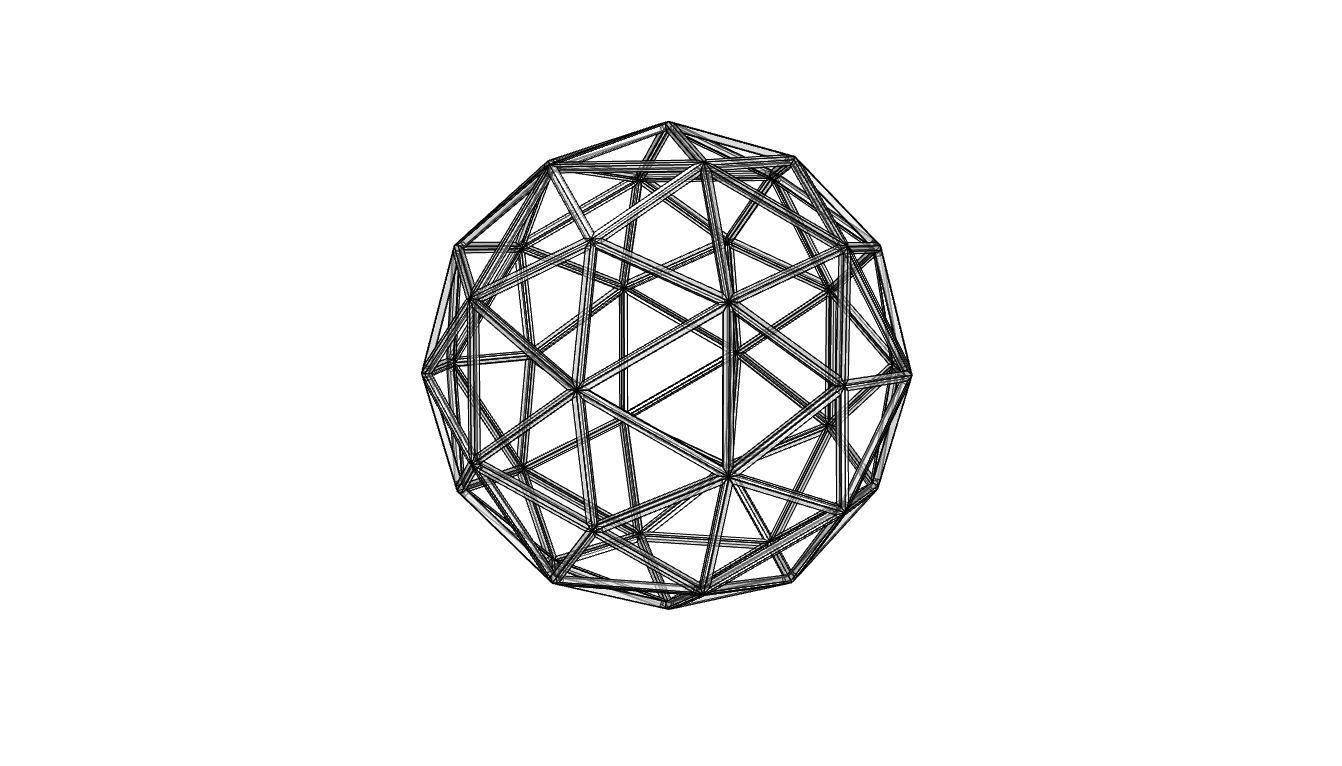 Geodesic Sphere Frame frequency 2 3D model_80