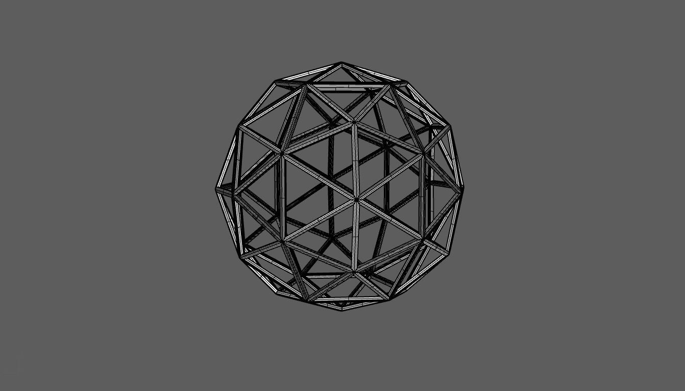 Geodesic Sphere Frame frequency 2 3D model_100