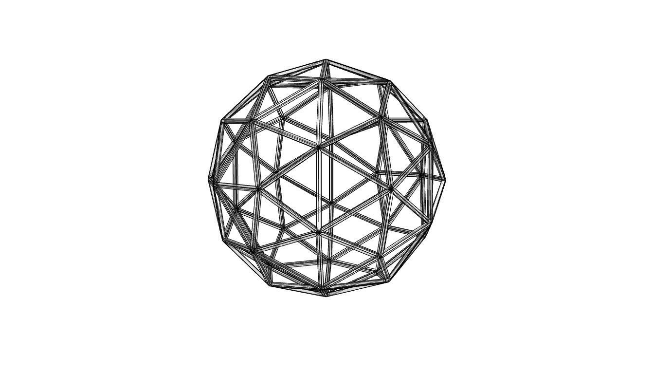 Geodesic Sphere Frame frequency 2 3D model_76