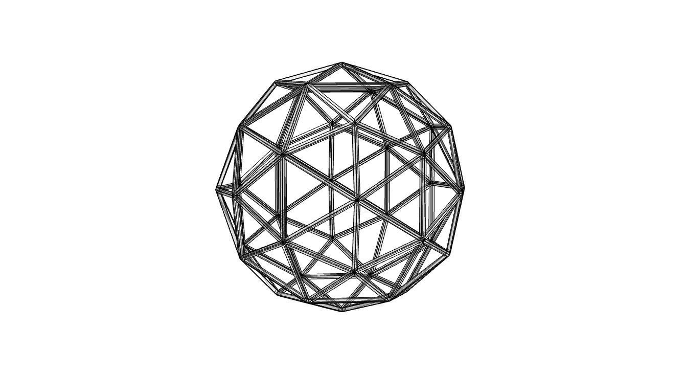 Geodesic Sphere Frame frequency 2 3D model_78