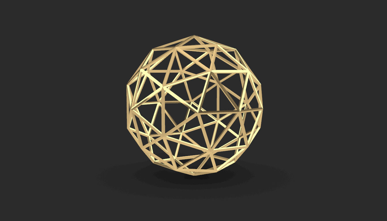 Geodesic Sphere Frame frequency 2 3D model_18