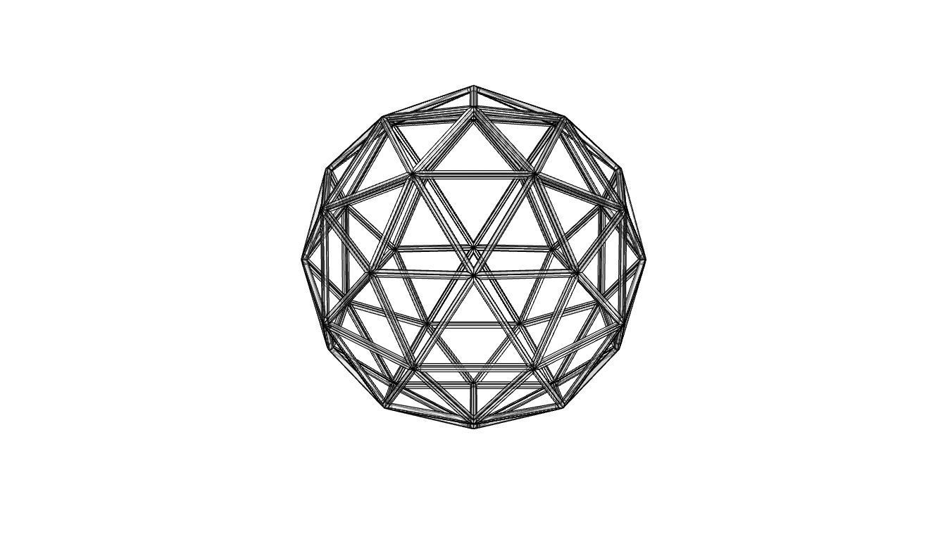 Geodesic Sphere Frame frequency 2 3D model_71