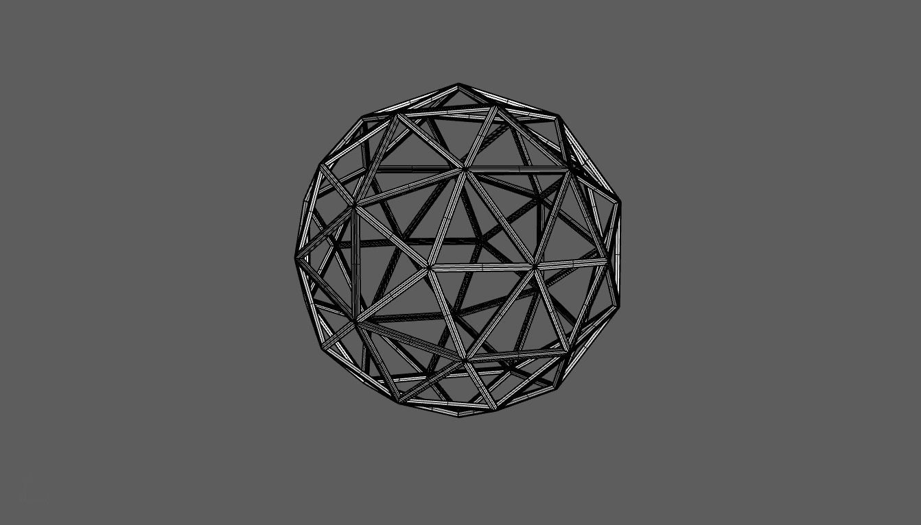 Geodesic Sphere Frame frequency 2 3D model_107