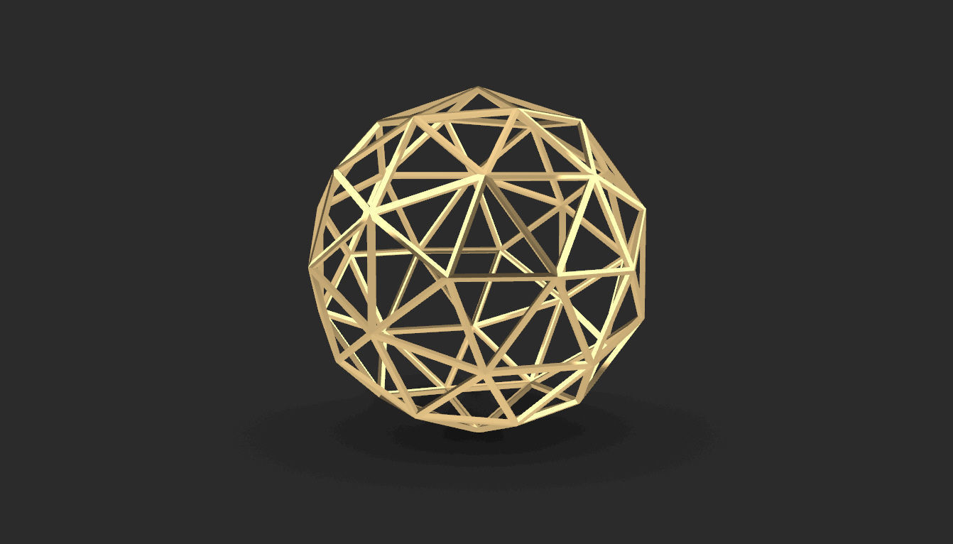 Geodesic Sphere Frame frequency 2 3D model_23