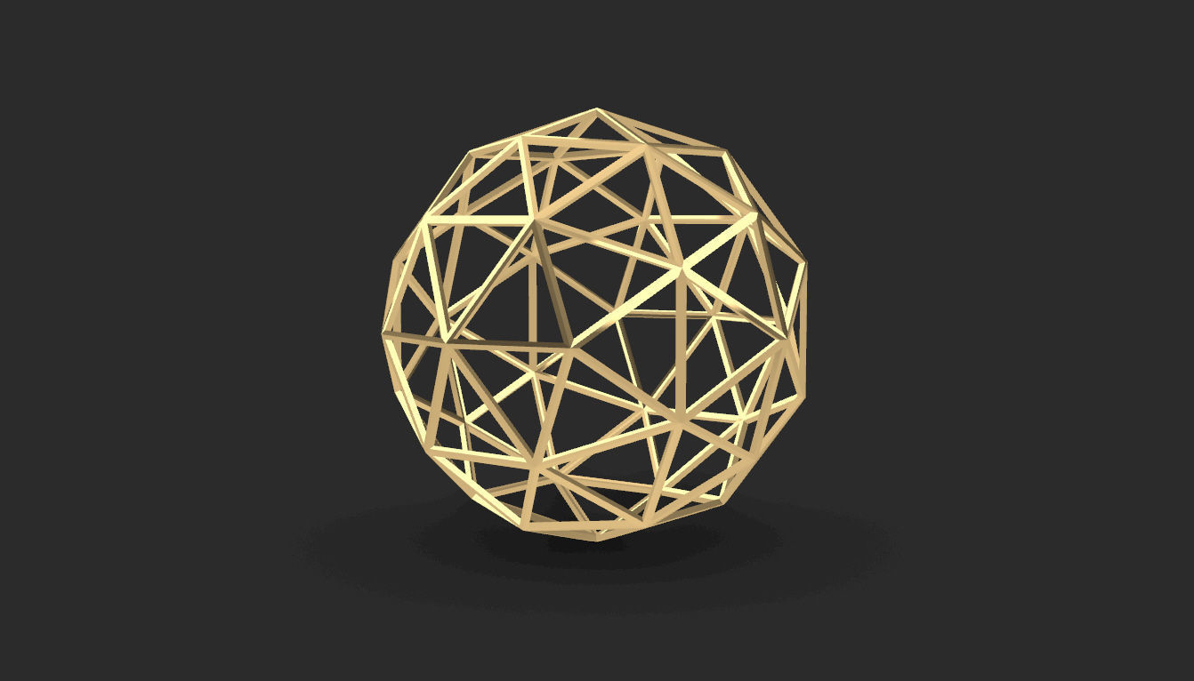 Geodesic Sphere Frame frequency 2 3D model_25