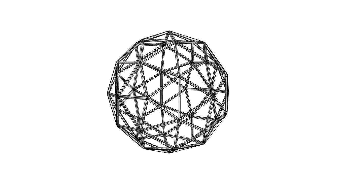Geodesic Sphere Frame frequency 2 3D model_59