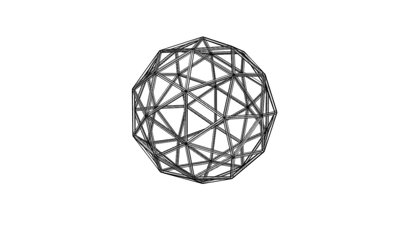 Geodesic Sphere Frame frequency 2 3D model_67
