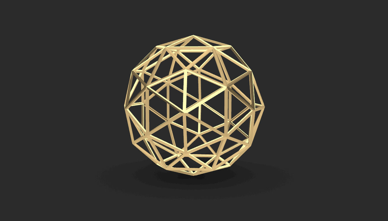 Geodesic Sphere Frame frequency 2 3D model_37