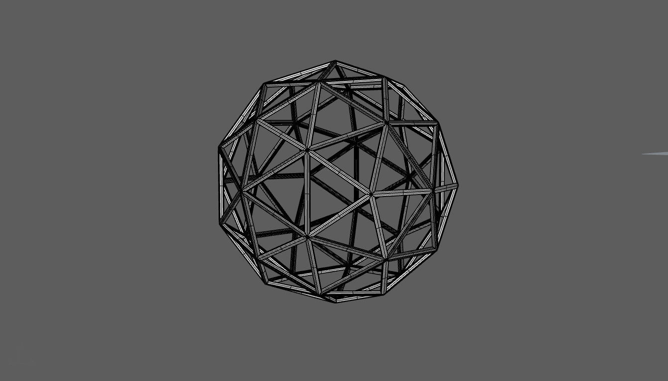 Geodesic Sphere Frame frequency 2 3D model_26