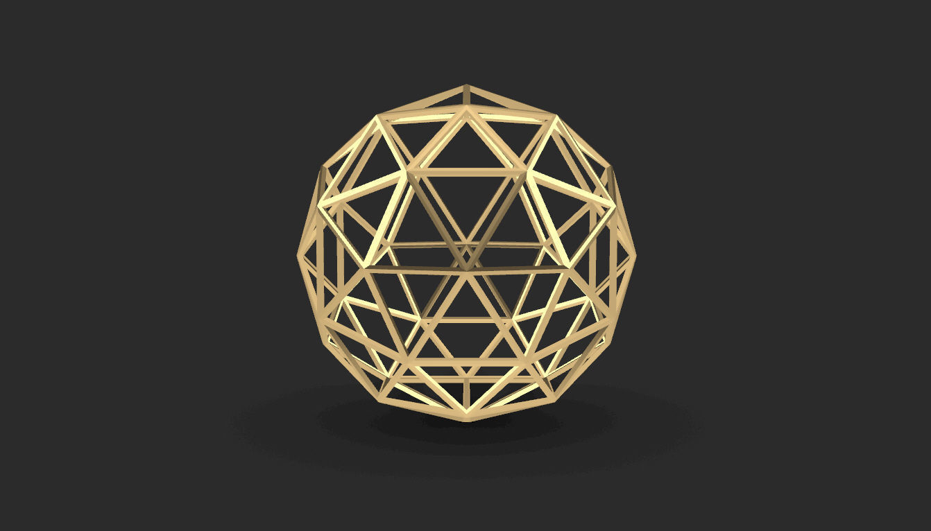 Geodesic Sphere Frame frequency 2 3D model_9