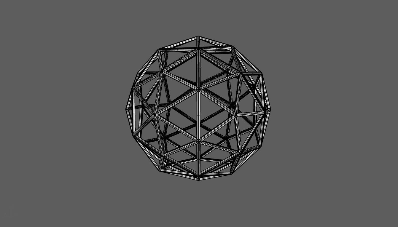Geodesic Sphere Frame frequency 2 3D model_104