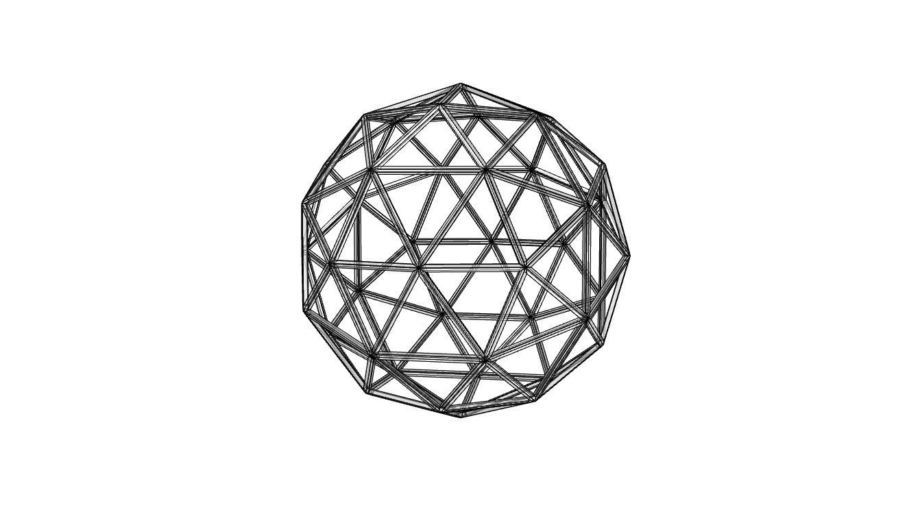 Geodesic Sphere Frame frequency 2 3D model_72