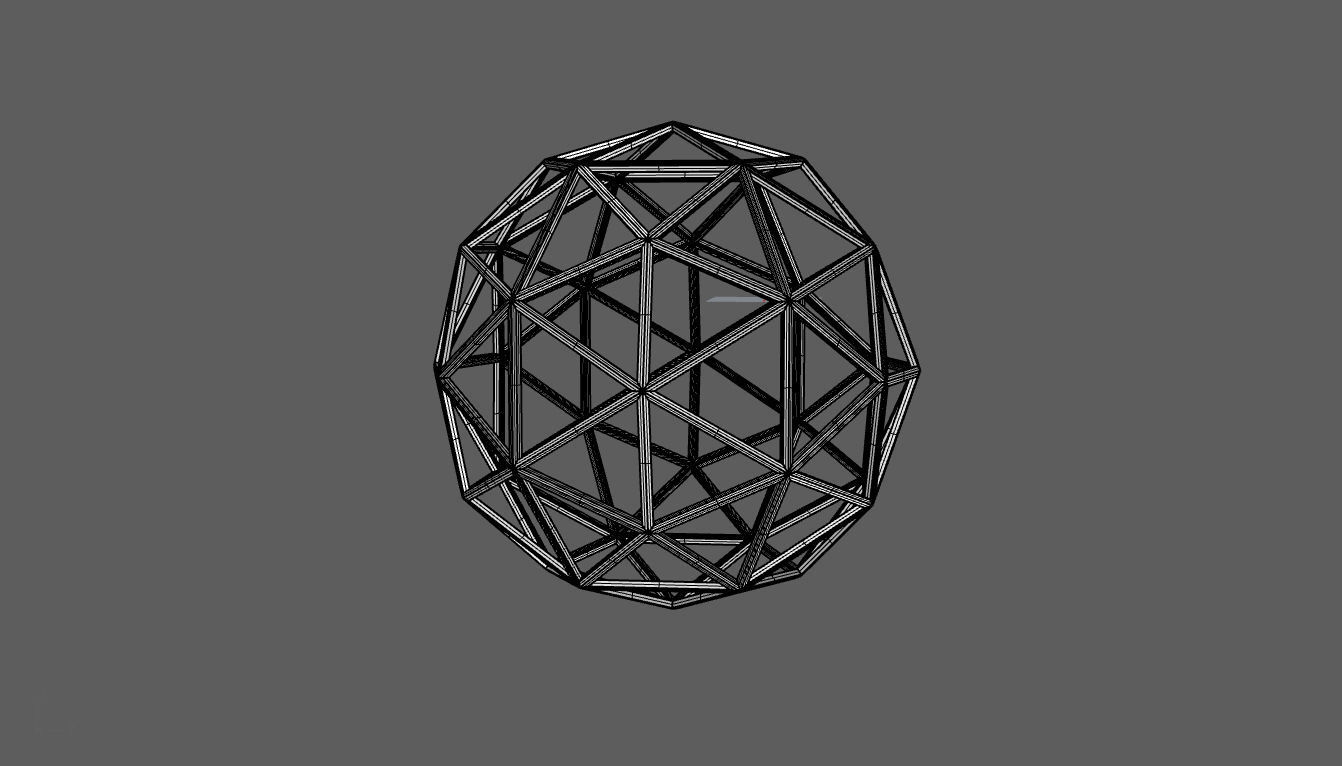 Geodesic Sphere Frame frequency 2 3D model_93