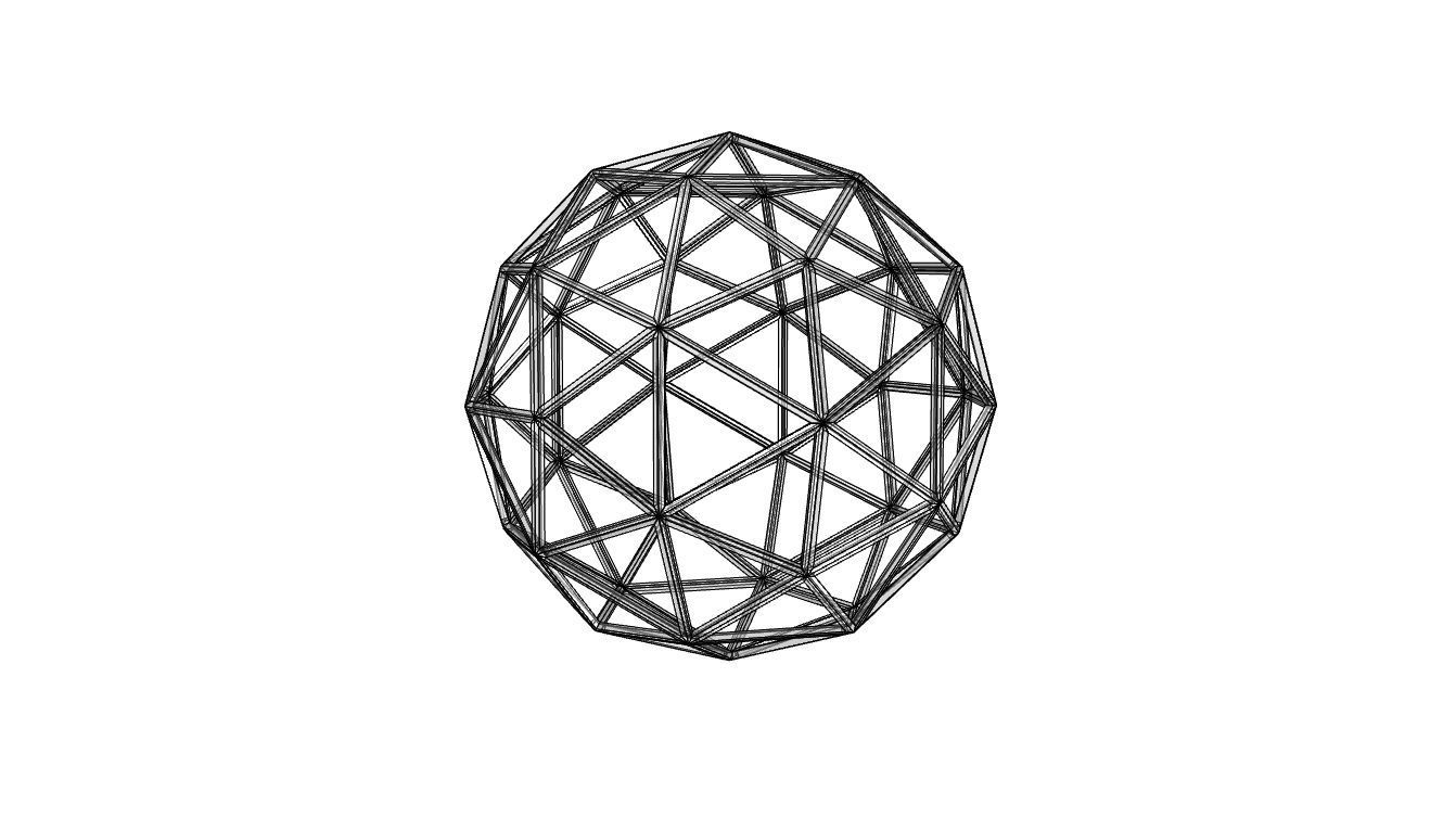 Geodesic Sphere Frame frequency 2 3D model_62