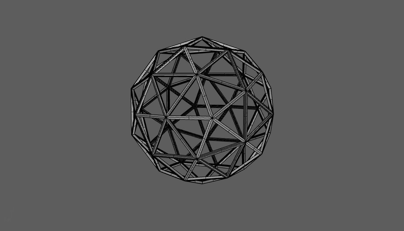 Geodesic Sphere Frame frequency 2 3D model_33