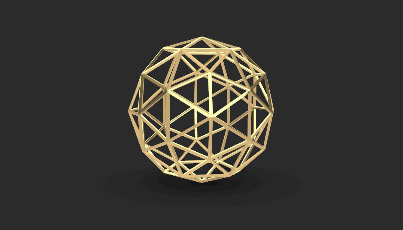 Geodesic Sphere Frame frequency 2 3D model_14