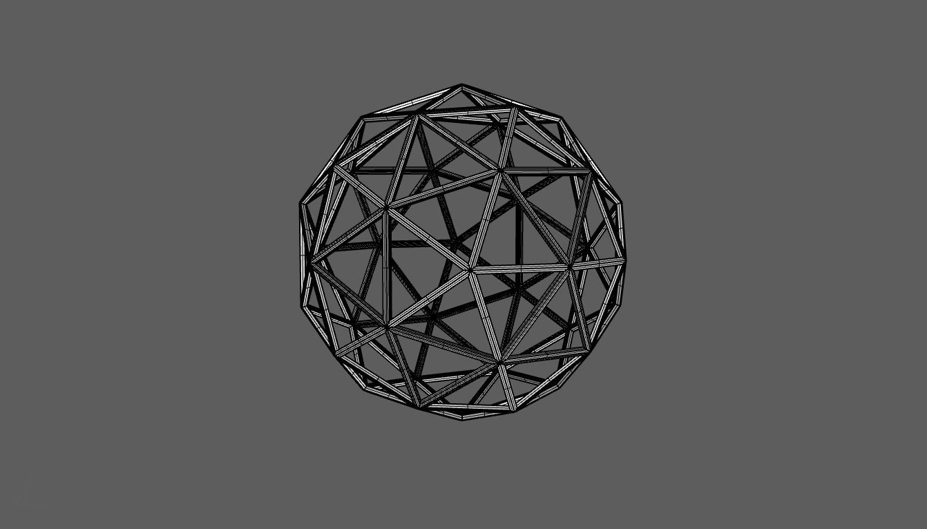Geodesic Sphere Frame frequency 2 3D model_105
