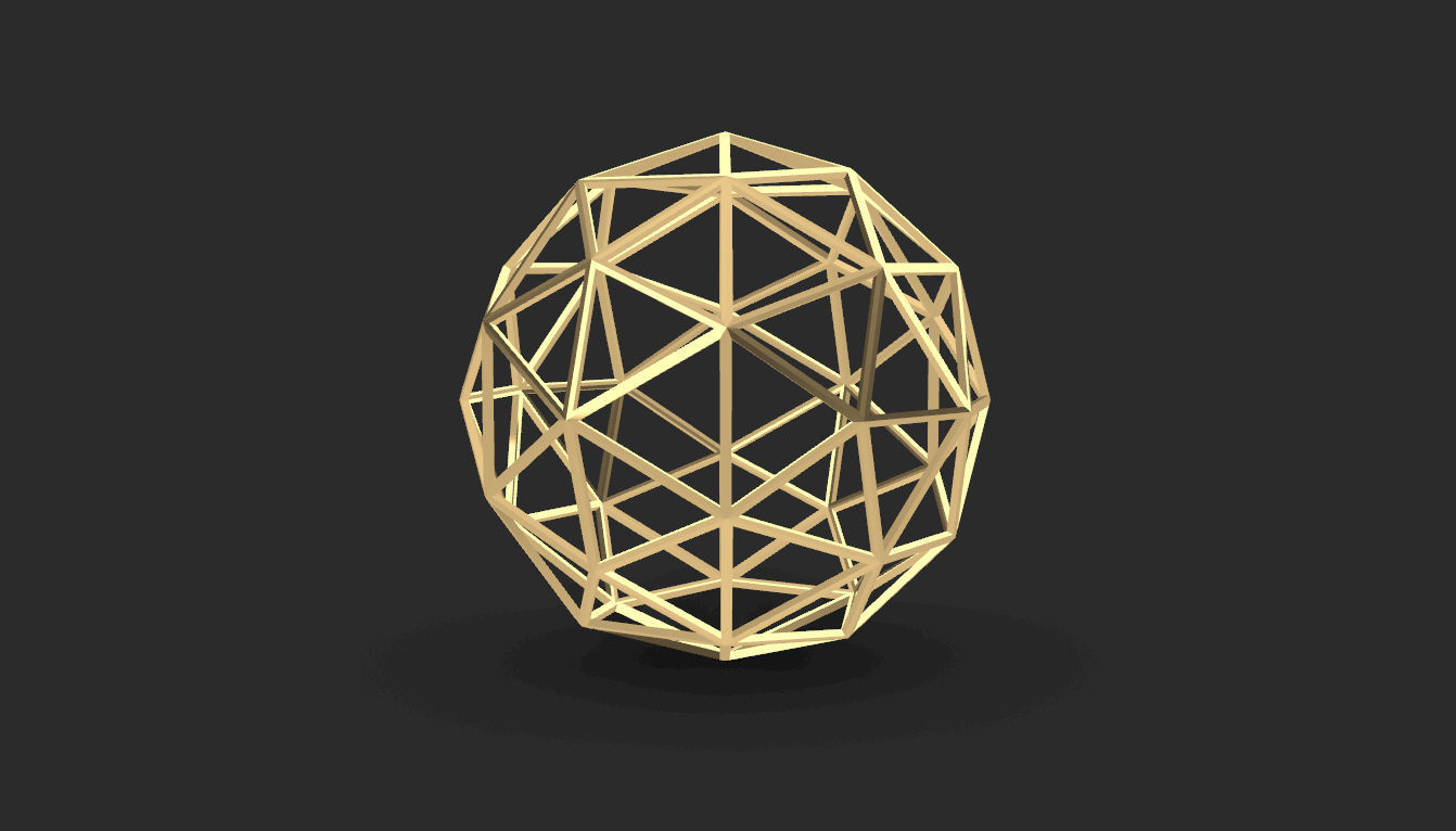 Geodesic Sphere Frame frequency 2 3D model_39