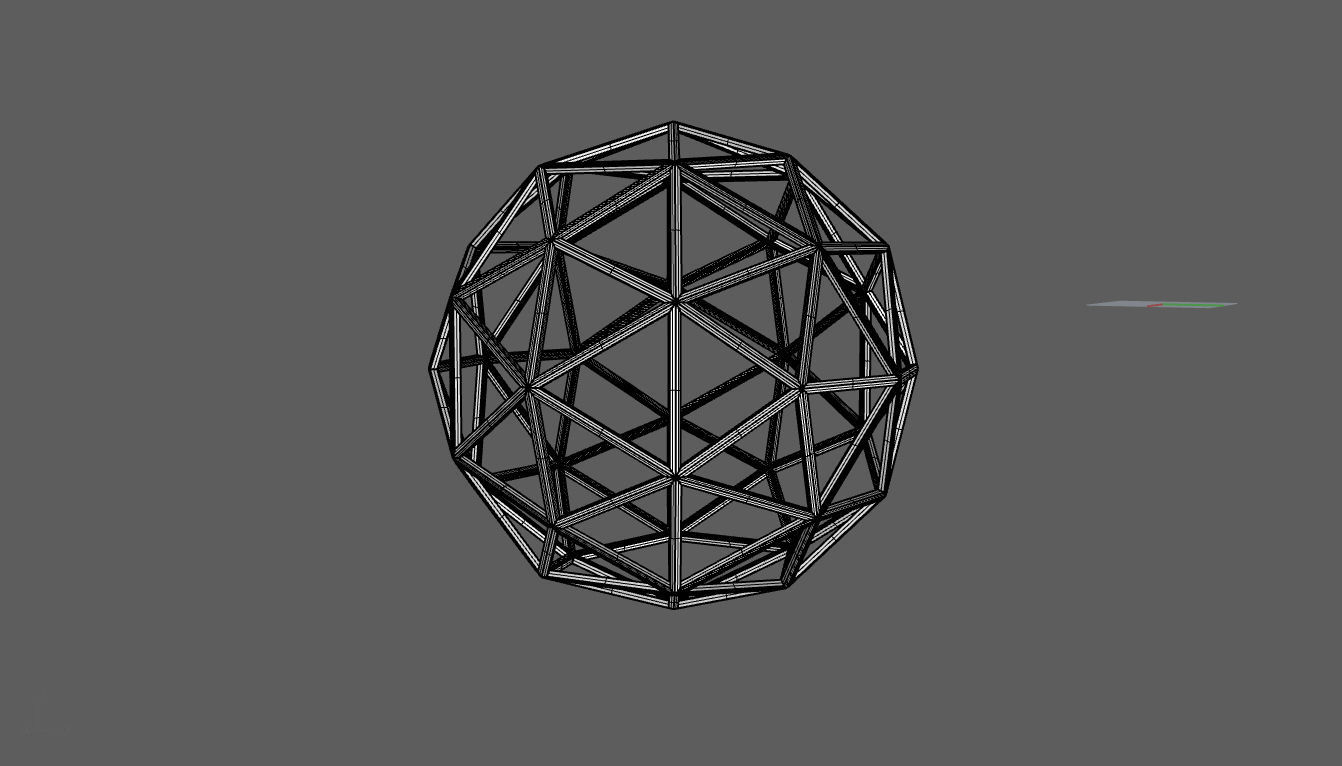 Geodesic Sphere Frame frequency 2 3D model_95
