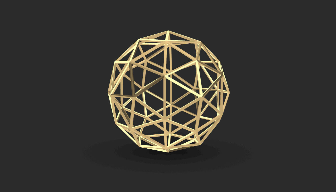 Geodesic Sphere Frame frequency 2 3D model_10