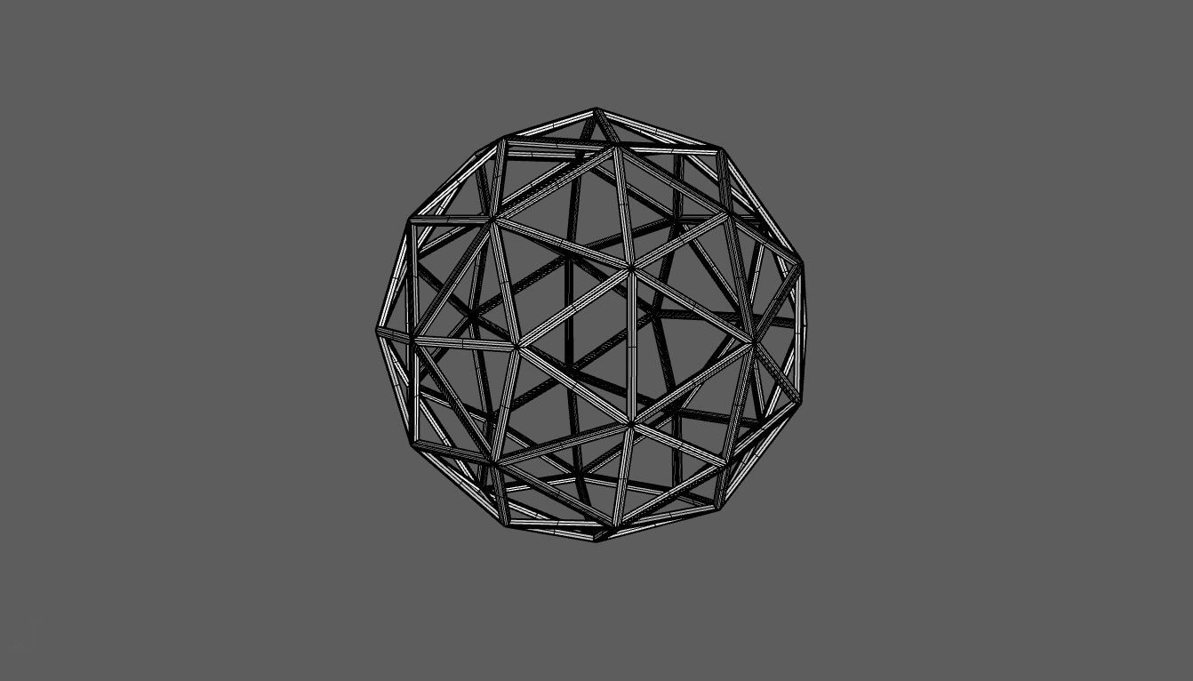 Geodesic Sphere Frame frequency 2 3D model_97