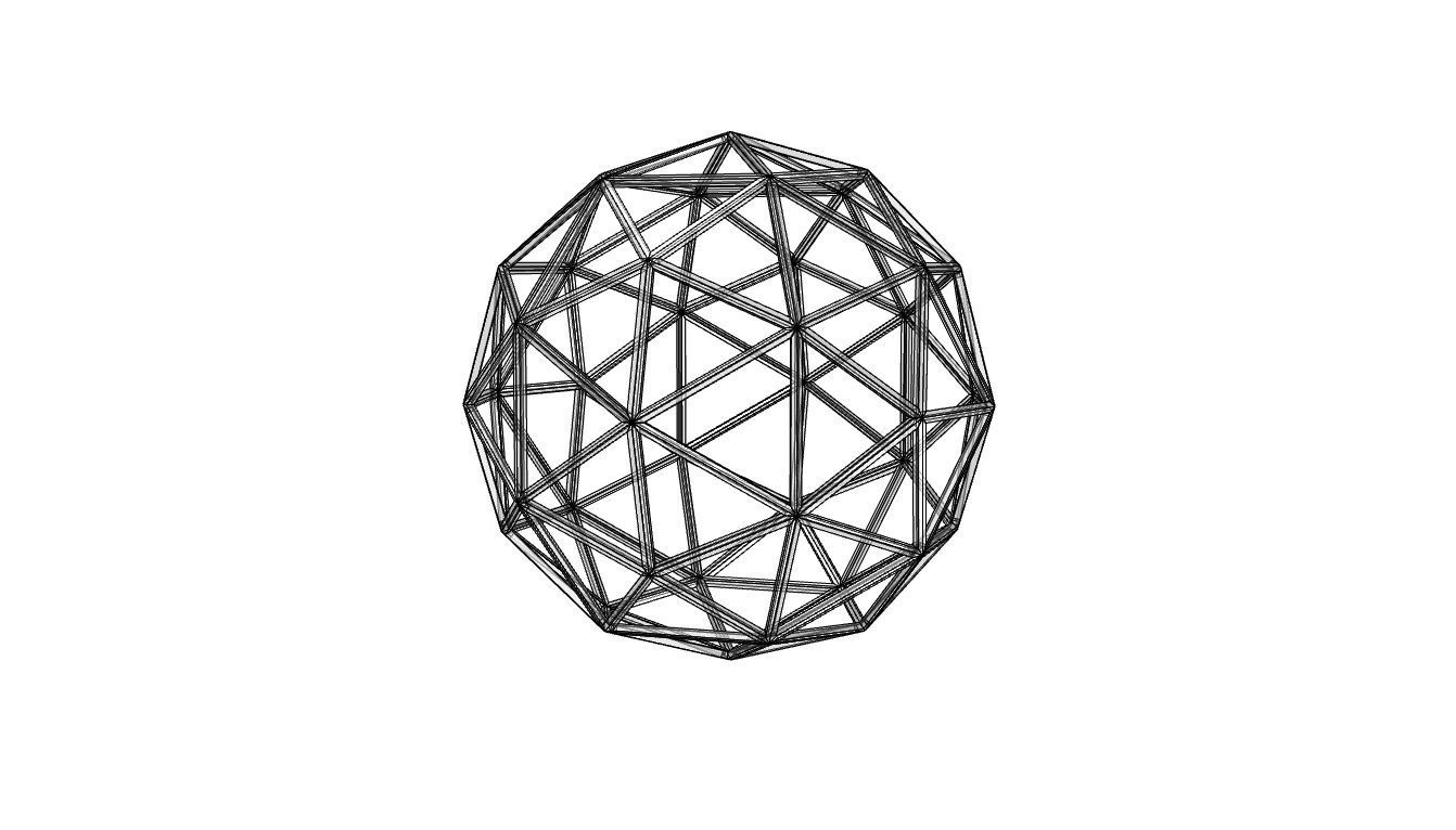 Geodesic Sphere Frame frequency 2 3D model_65